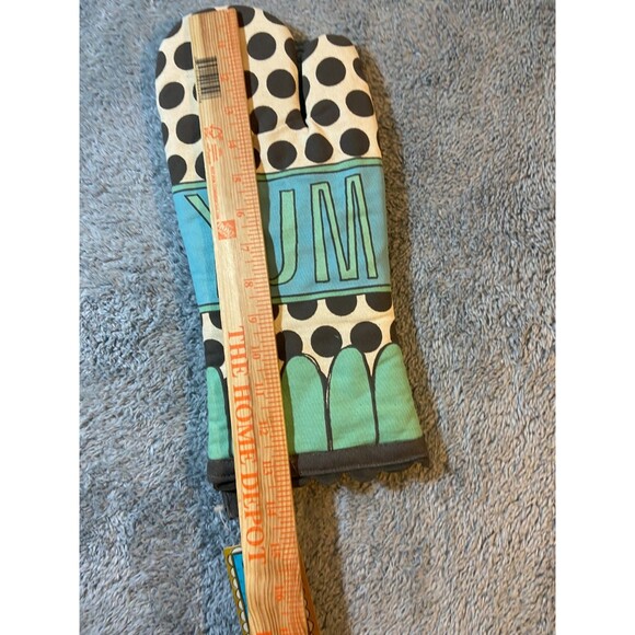 Yum Blue Dark Grey Oven Mitt This Thing Called Family Oven Mitt W Tags Demdaco - Picture 2 of 5